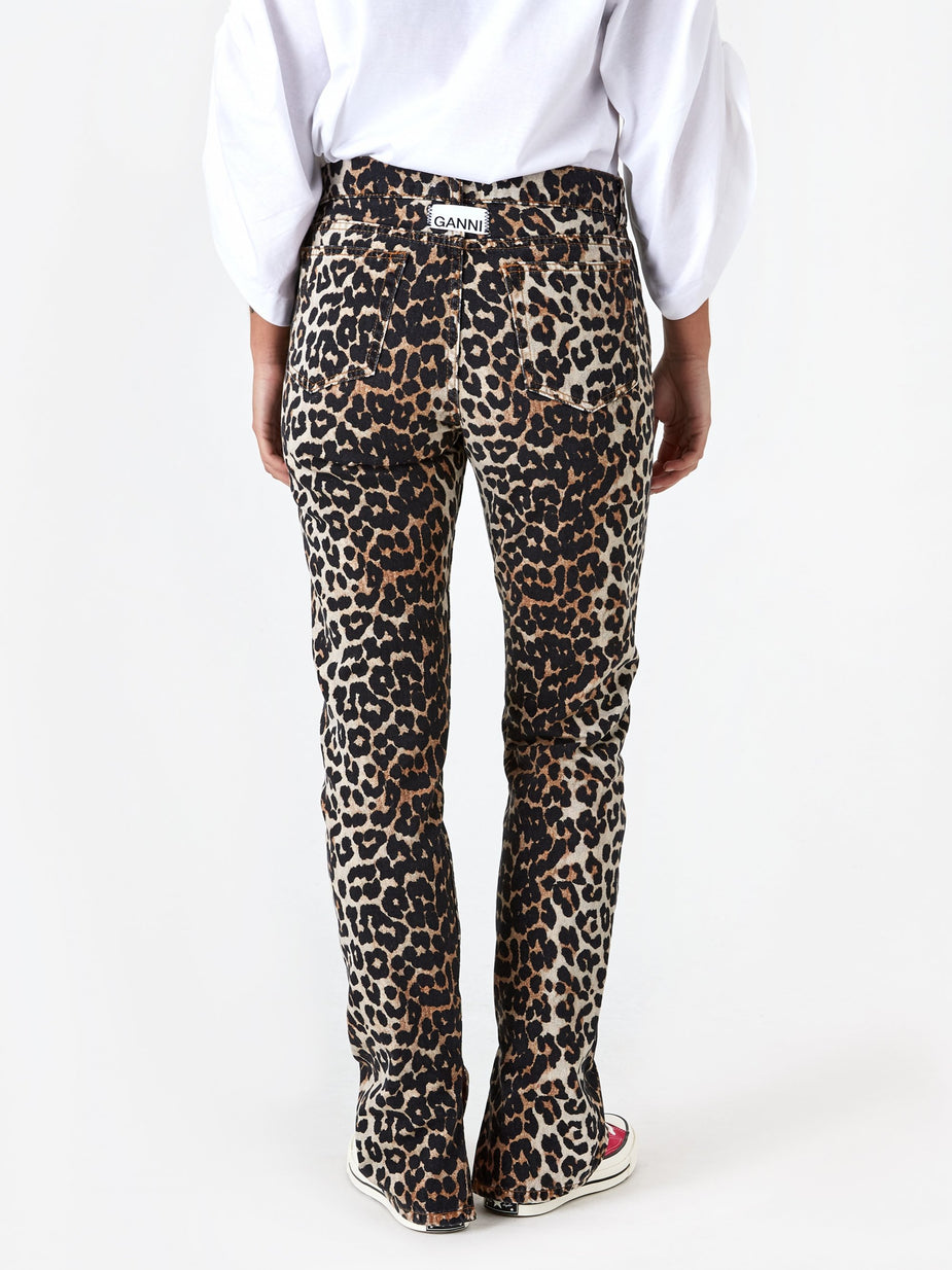 Ganni Ganni Print Denim Jean - Leopard - Animal Print