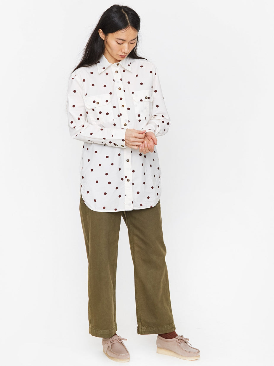 Ganni Ganni Printed Cotton Poplin Shirt - Egret - Other