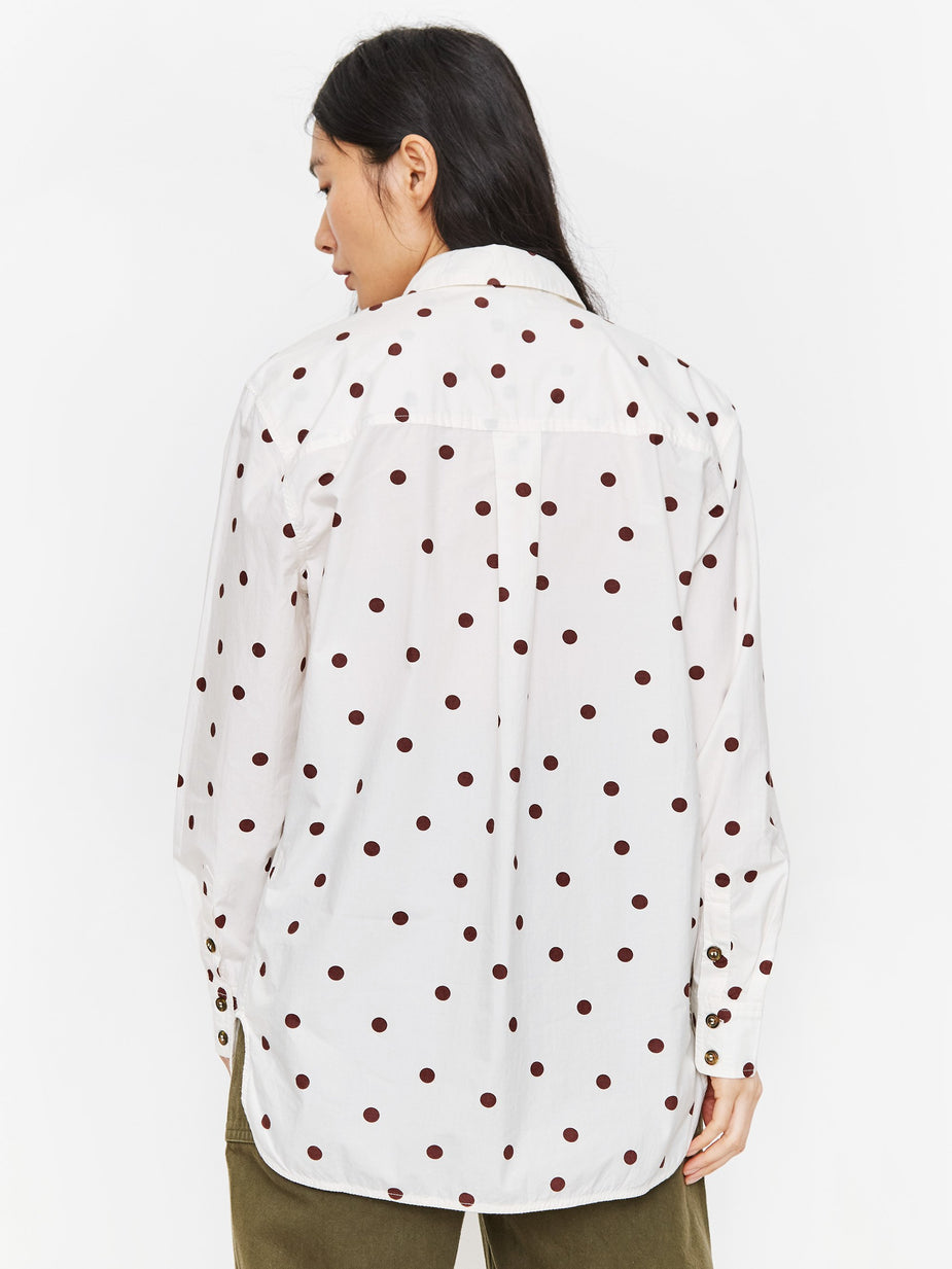 Ganni Ganni Printed Cotton Poplin Shirt - Egret - Other
