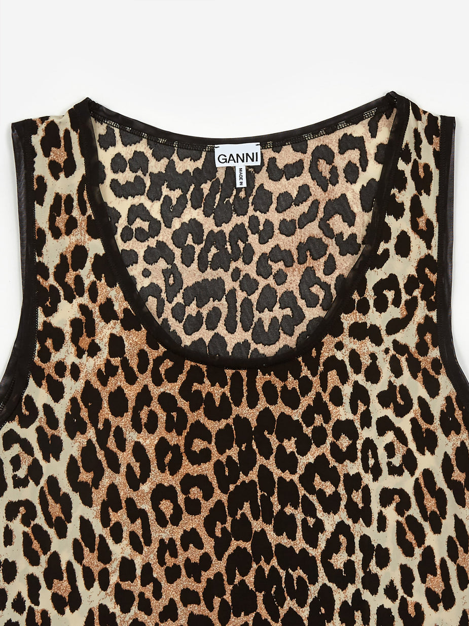 Ganni Ganni Rayon Bodysuit - Leopard - Animal Print