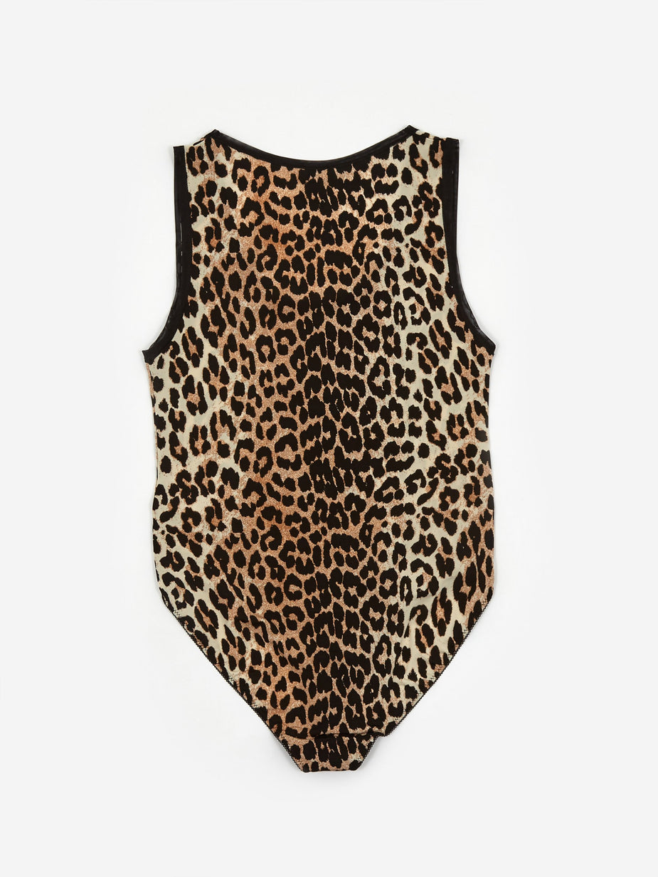 Ganni Ganni Rayon Bodysuit - Leopard - Animal Print