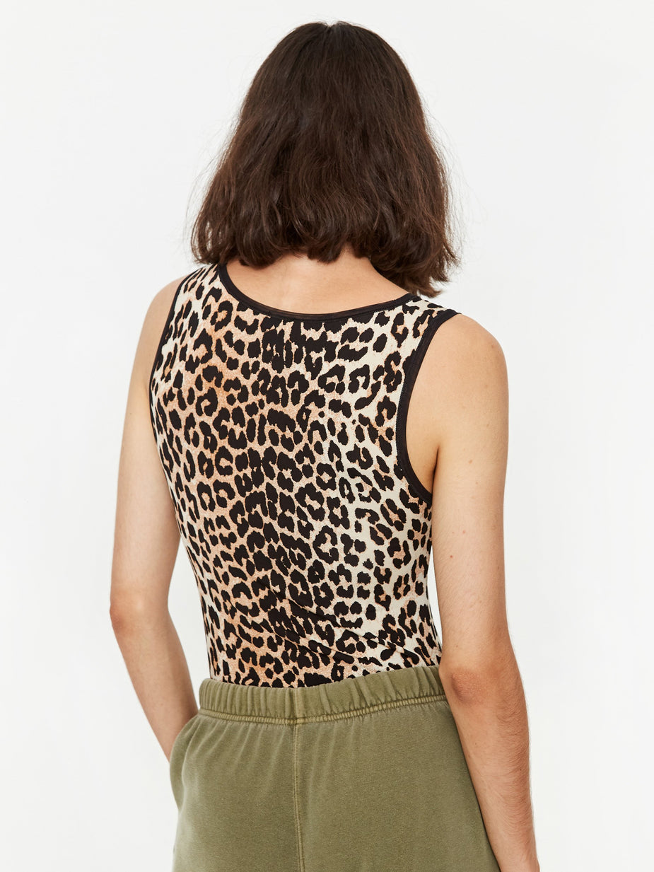 Ganni Ganni Rayon Bodysuit - Leopard - Animal Print