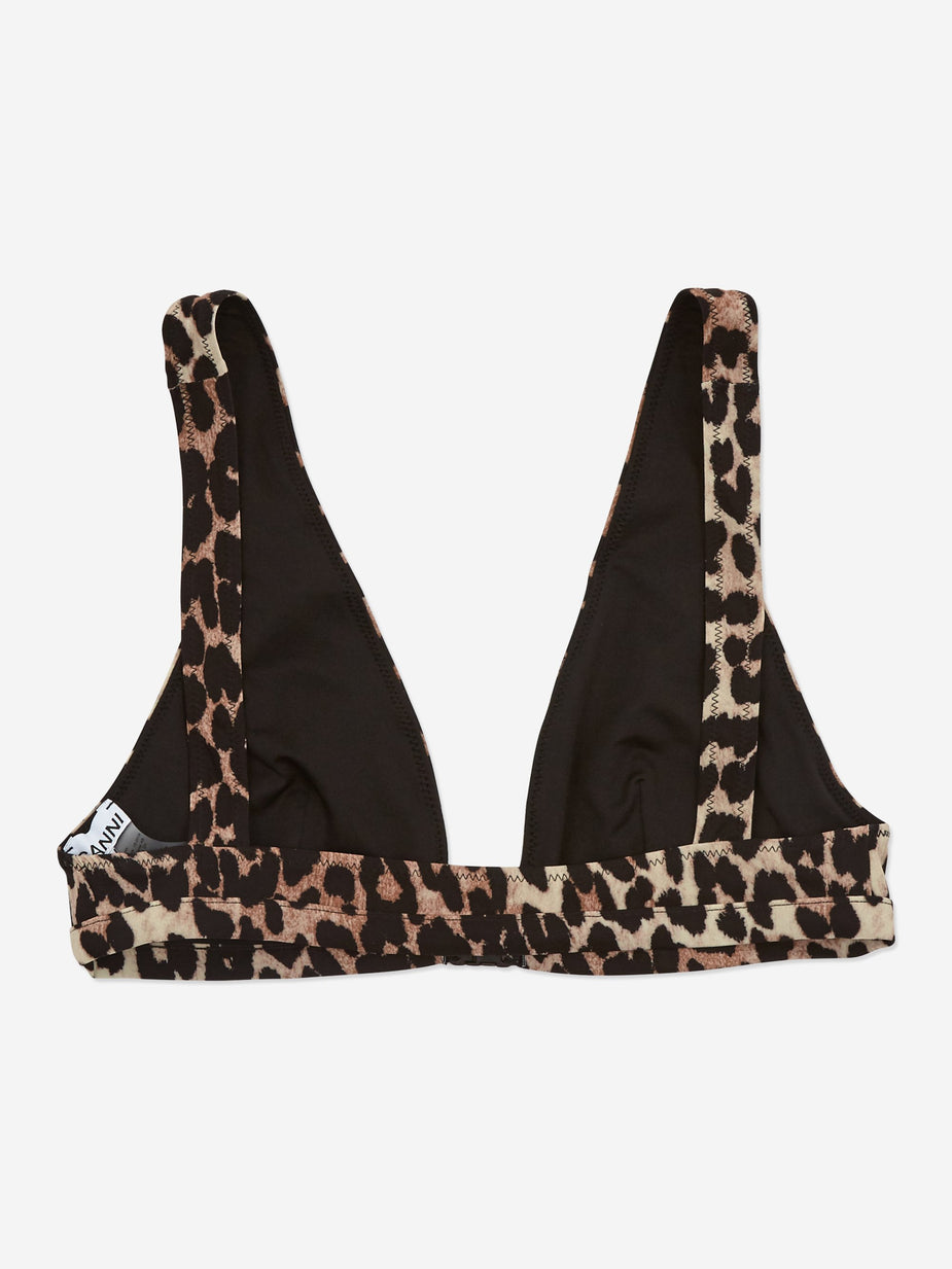 Ganni Ganni Recycled Crisp Bikini Top - Leopard - Animal Print