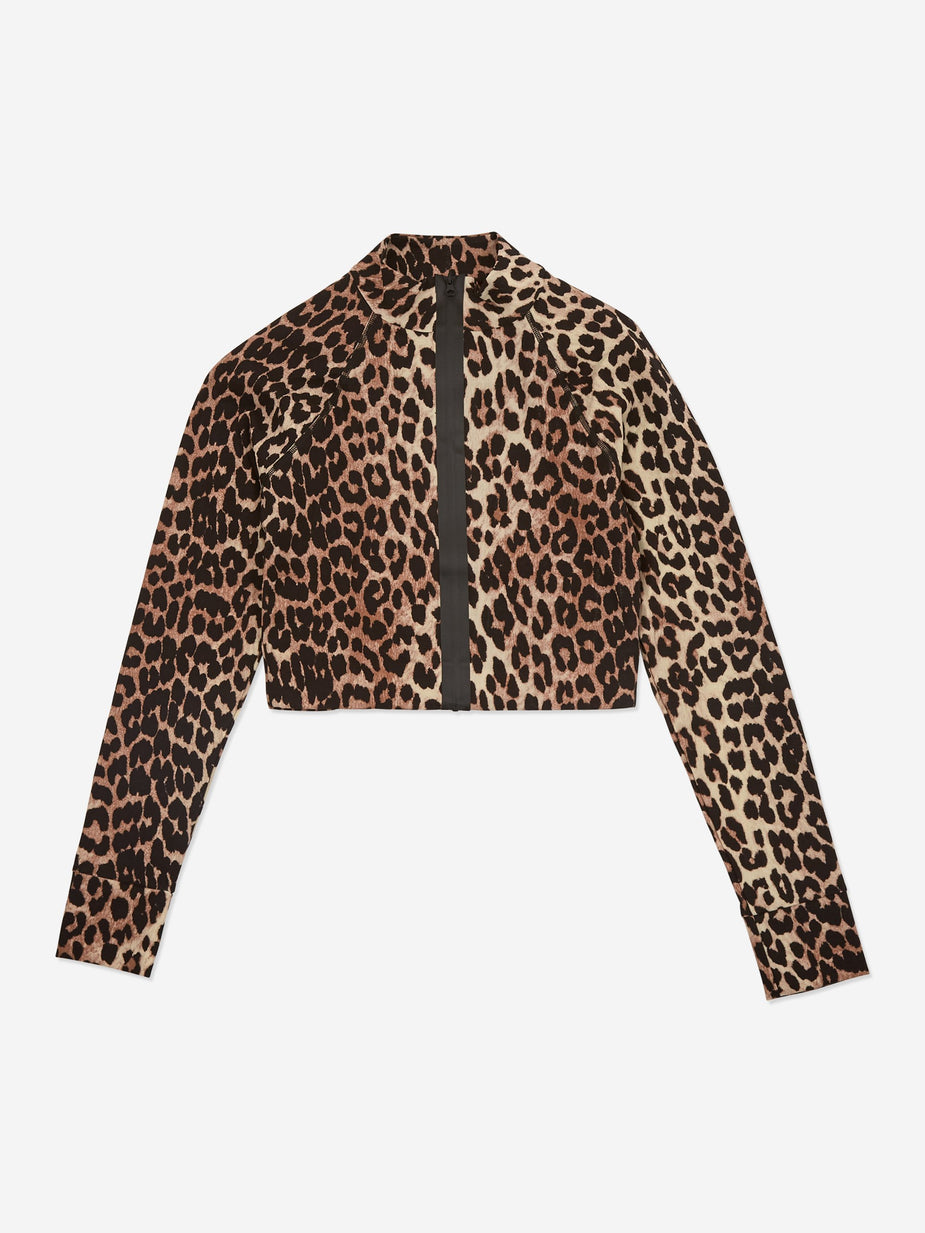 Ganni Ganni Recycled Crisp Swim Top - Leopard - Animal Print