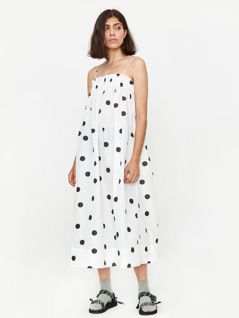 Ganni Ganni Recycled Polyester Dress - Egret - White
