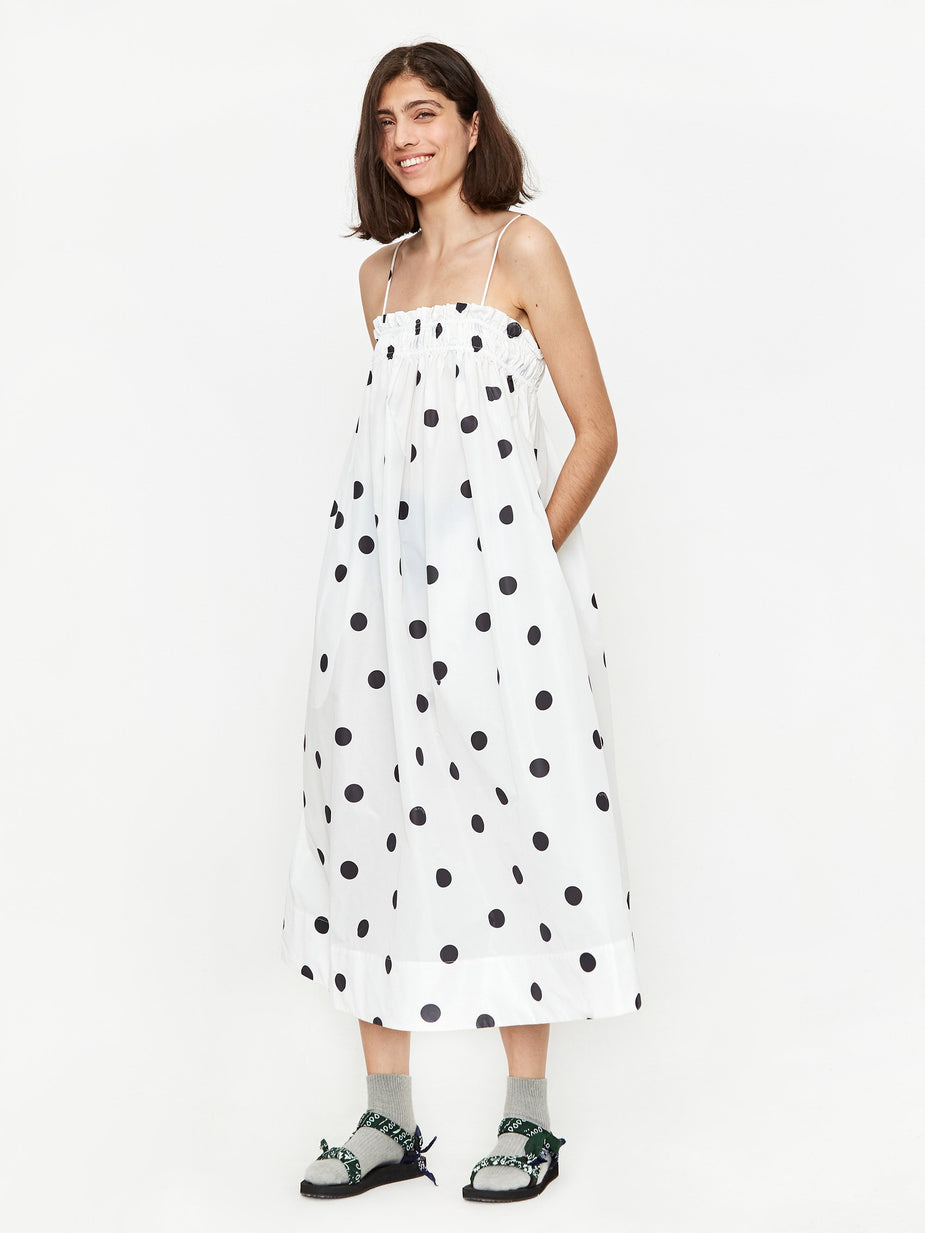 Ganni Ganni Recycled Polyester Dress - Egret - White