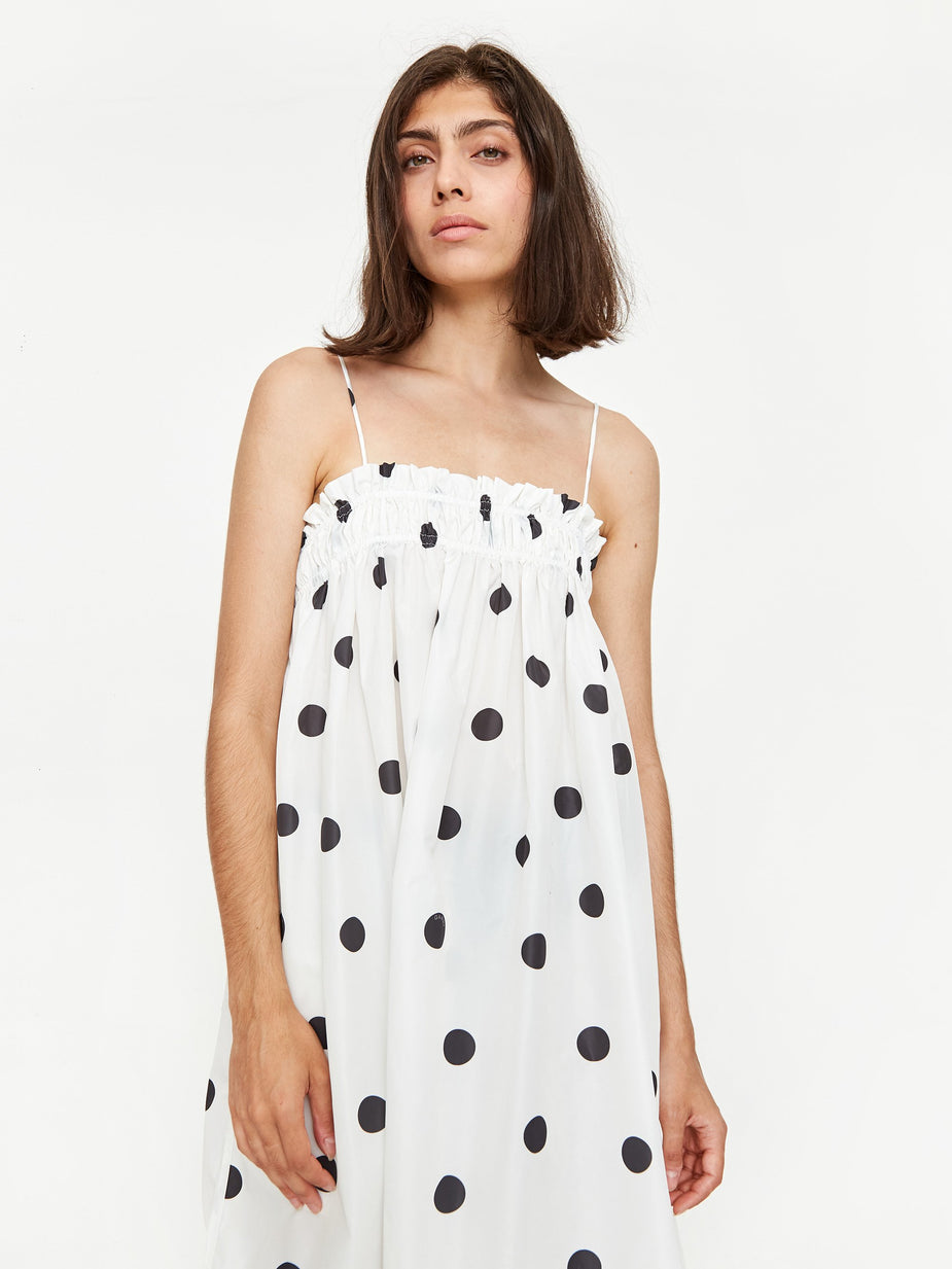 Ganni Ganni Recycled Polyester Dress - Egret - White