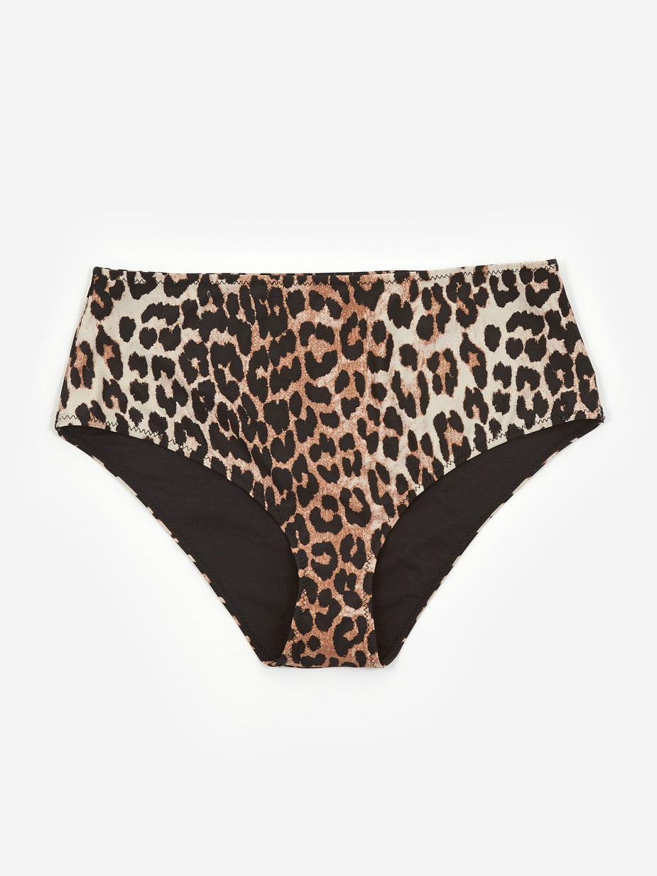 Ganni Ganni Recycled Printed Bikini Brief - Leopard - Animal Print