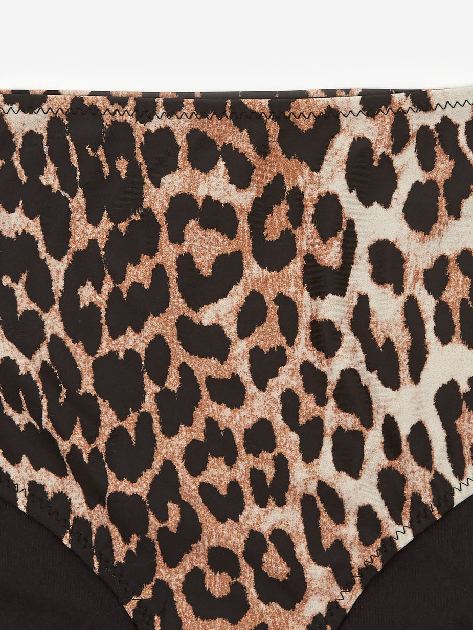 Ganni Ganni Recycled Printed Bikini Brief - Leopard - Animal Print