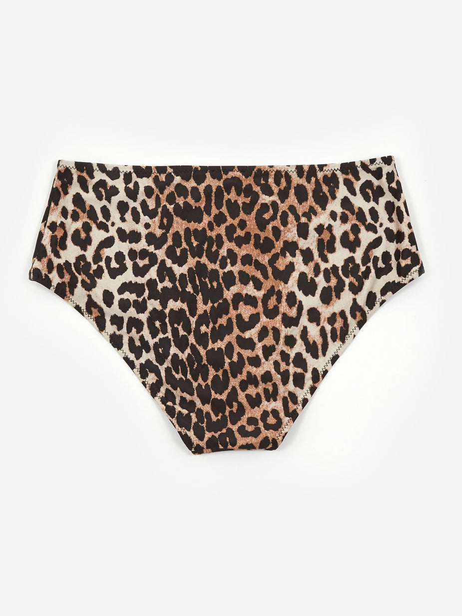Ganni Ganni Recycled Printed Bikini Brief - Leopard - Animal Print