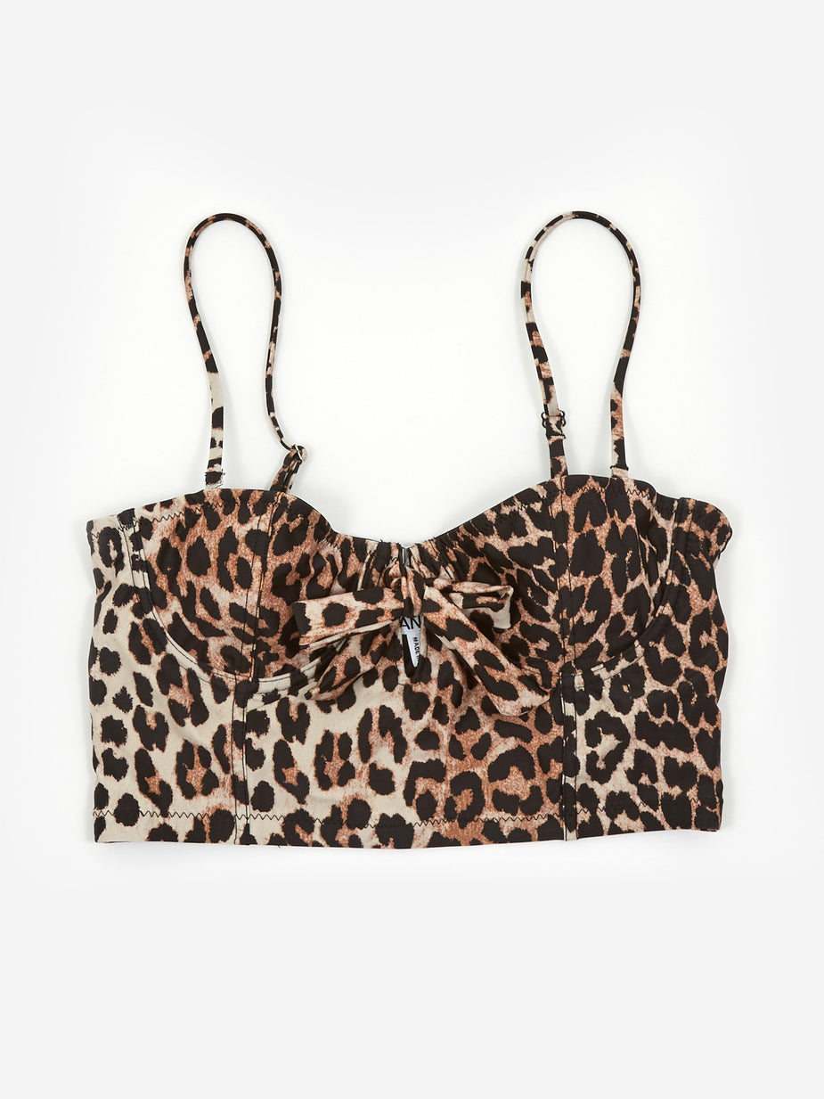 Ganni Ganni Recycled Printed Bikini Top - Leopard - Animal Print