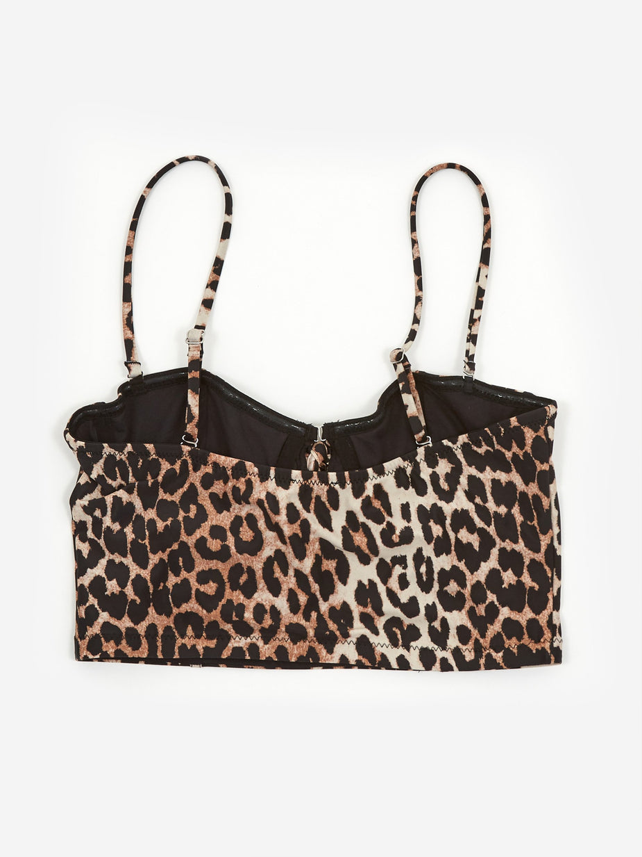 Ganni Ganni Recycled Printed Bikini Top - Leopard - Animal Print
