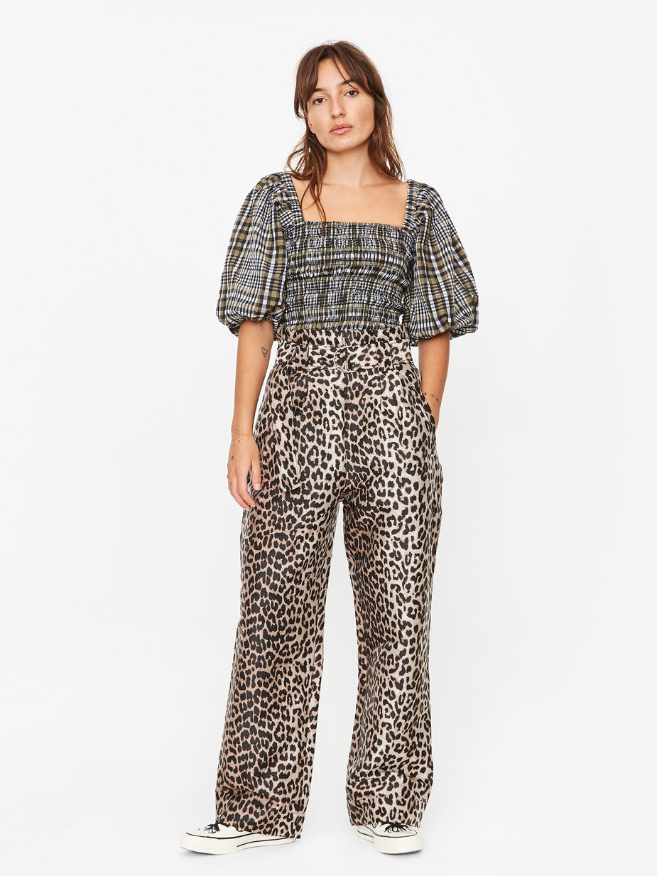 Ganni Ganni Seersucker Check Top - Kalamata - Green