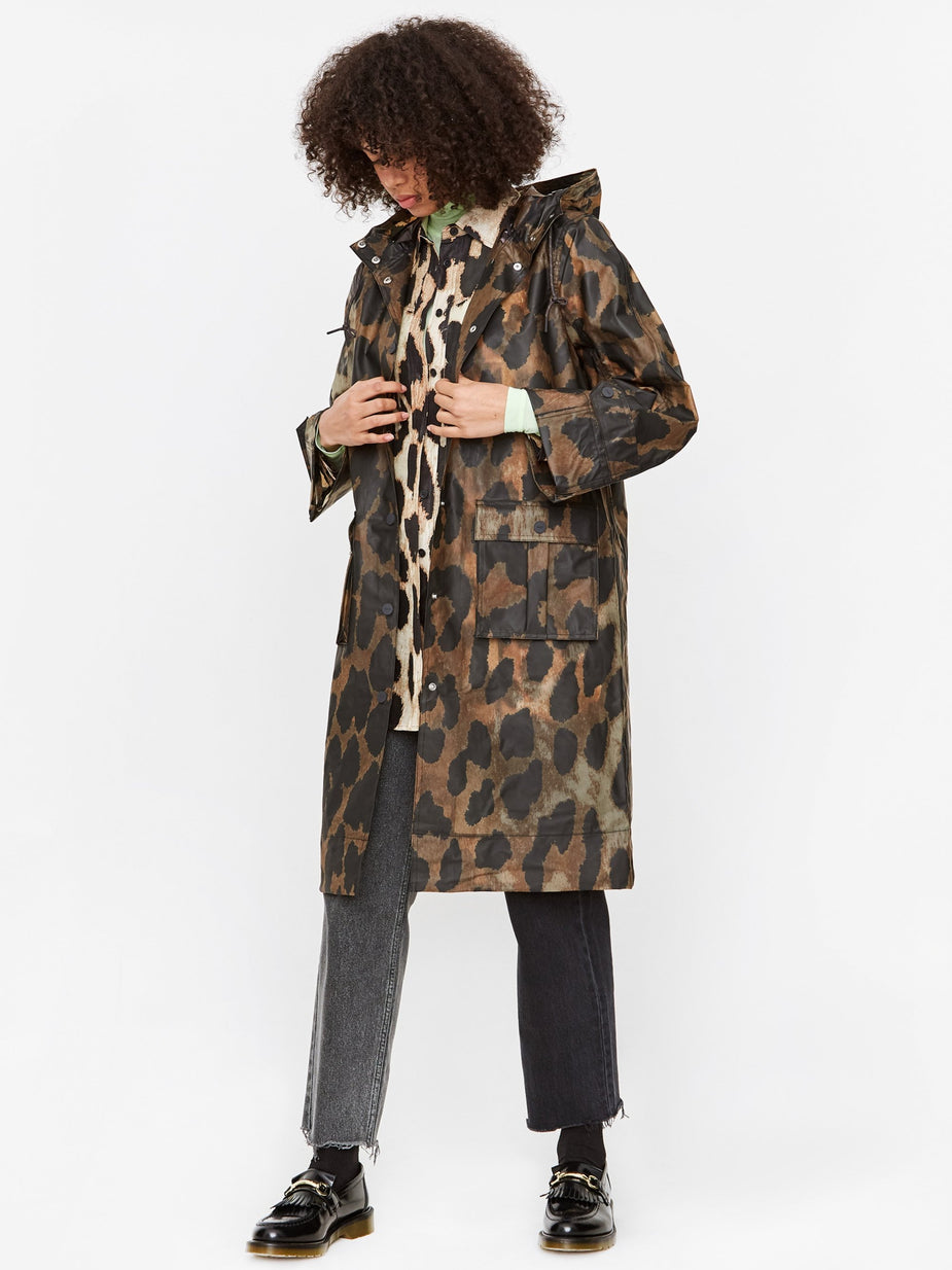 Ganni Ganni Thermoshell Rain Jacket - Maxi Leopard - Animal Print