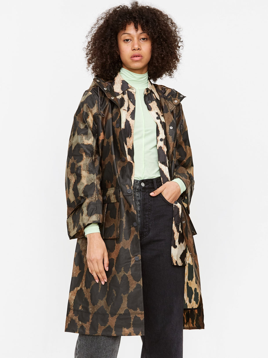Ganni Ganni Thermoshell Rain Jacket - Maxi Leopard - Animal Print