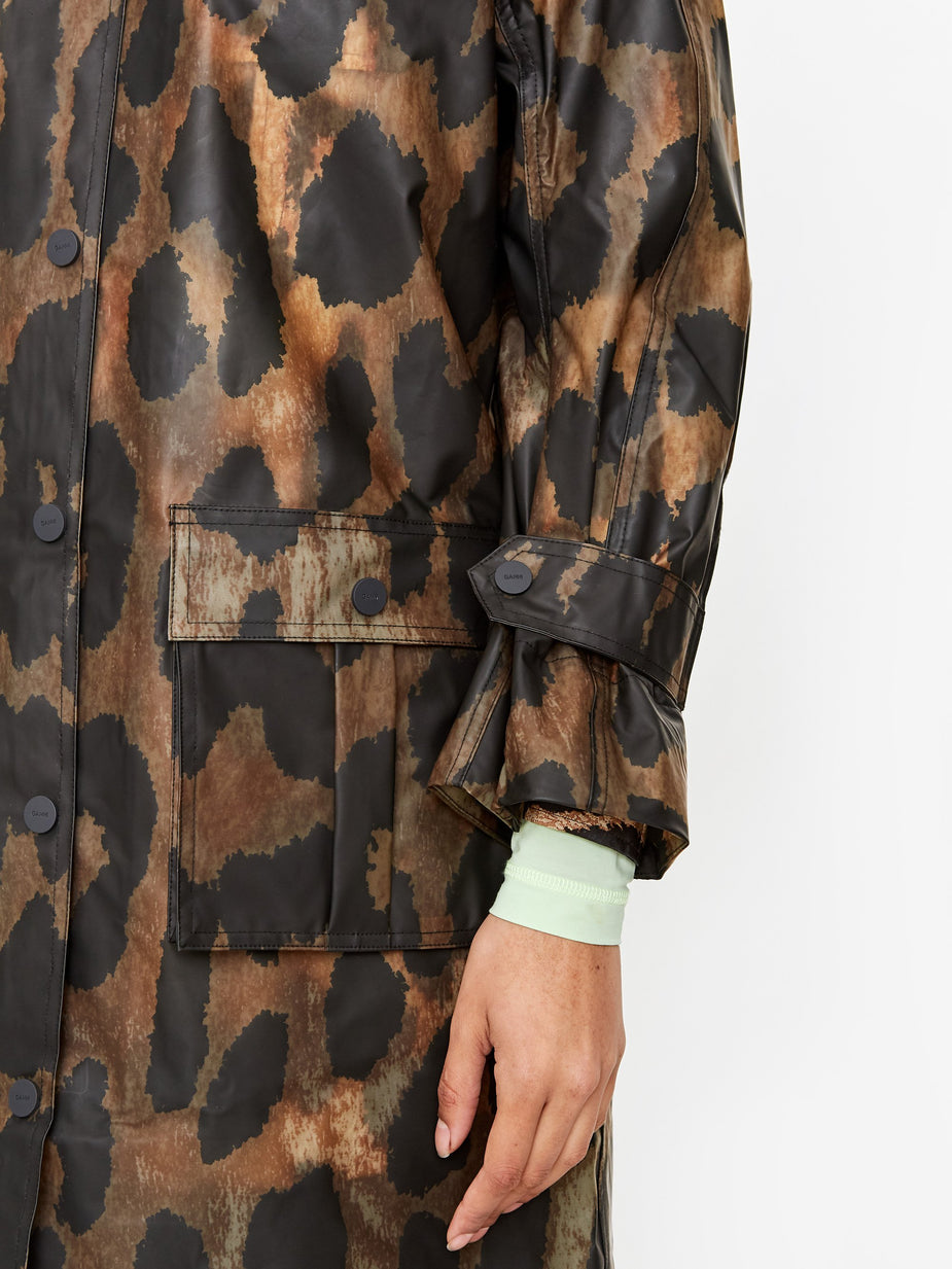 Ganni Ganni Thermoshell Rain Jacket - Maxi Leopard - Animal Print