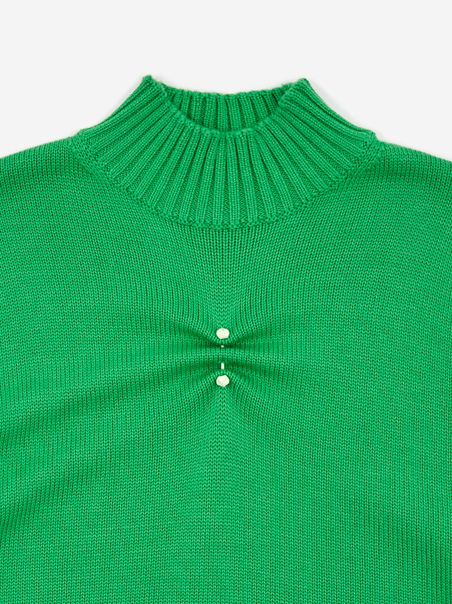 Ganni Ganni Wool Knit High Neck Jumper - Island Green - Green