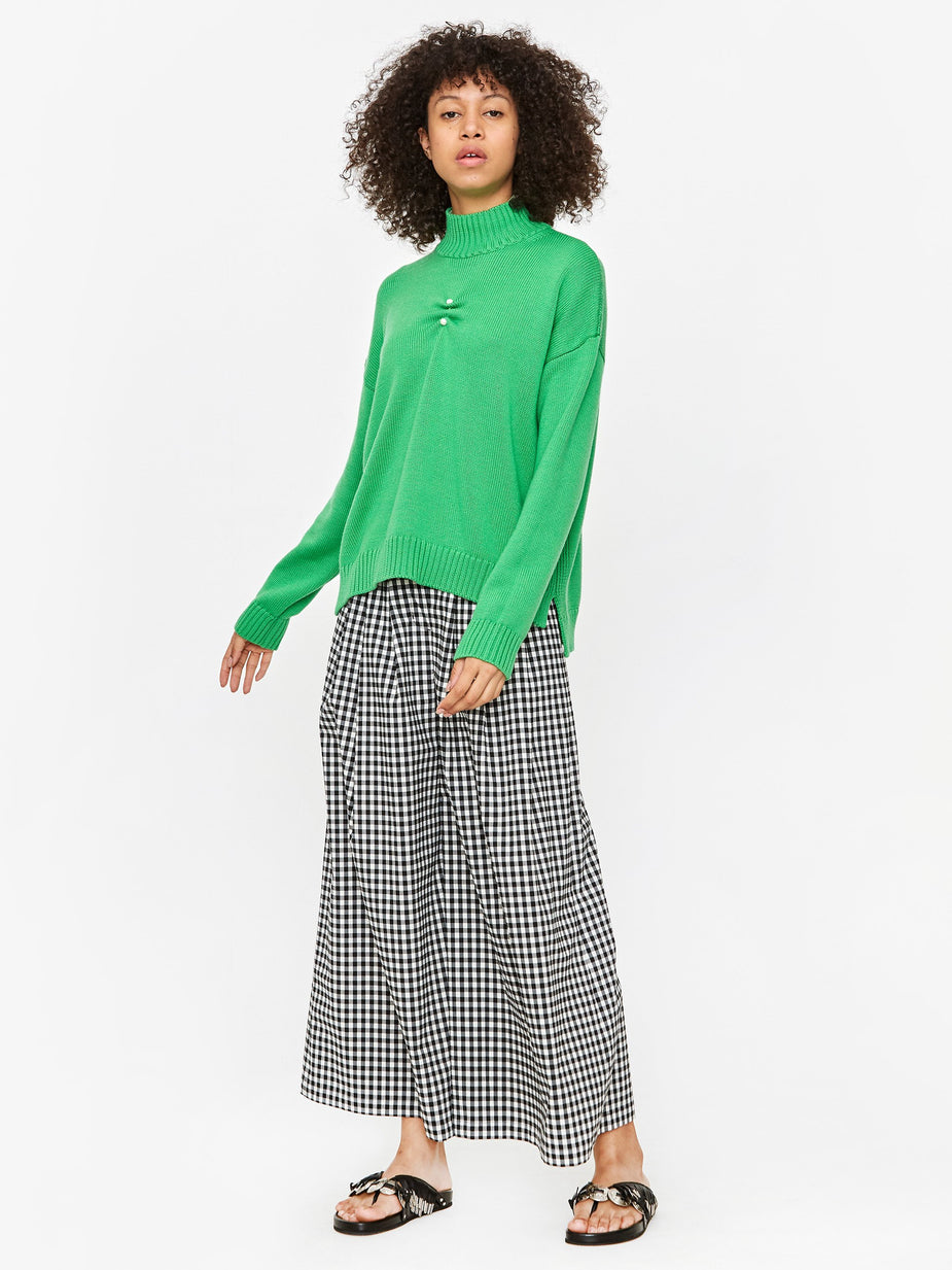 Ganni Ganni Wool Knit High Neck Jumper - Island Green - Green