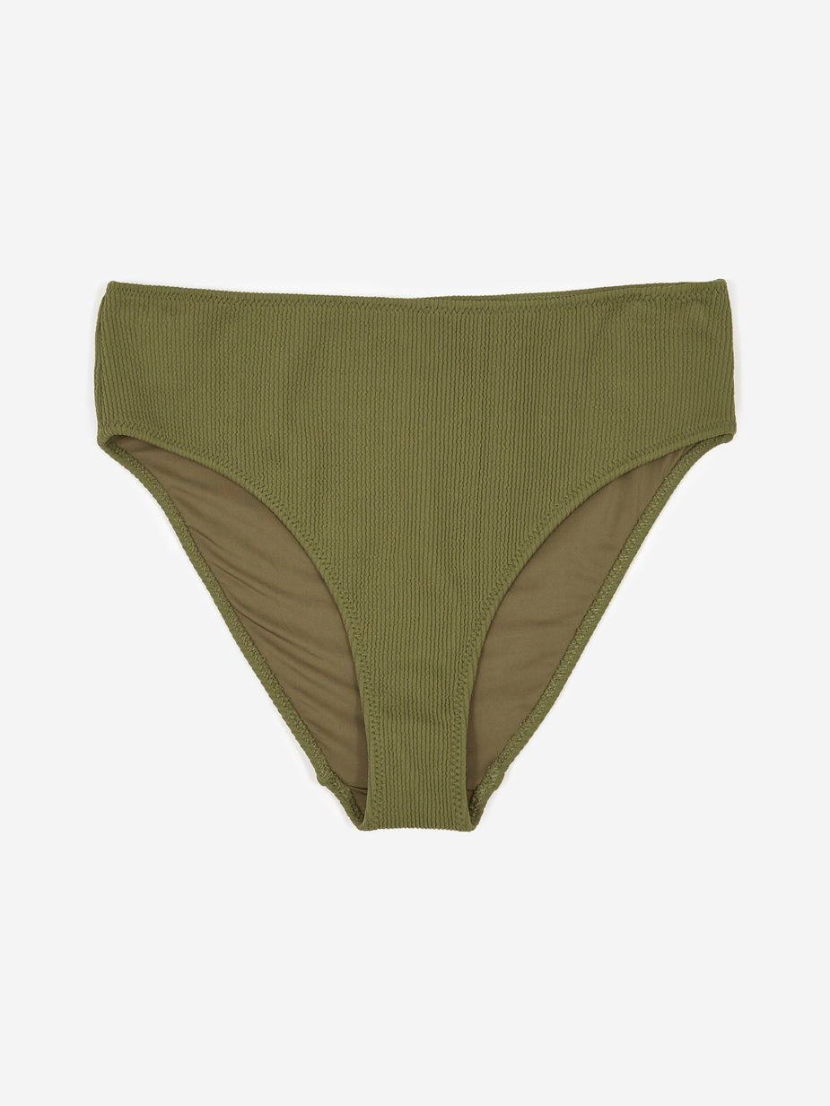 Ganni Ganni Textured Bikini Brief - Avocado - Other