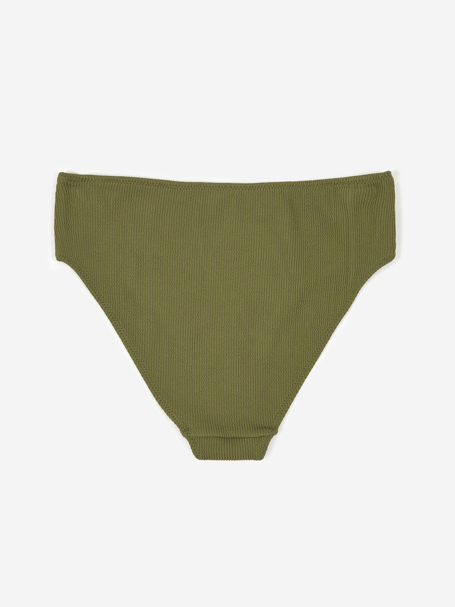 Ganni Ganni Textured Bikini Brief - Avocado - Other