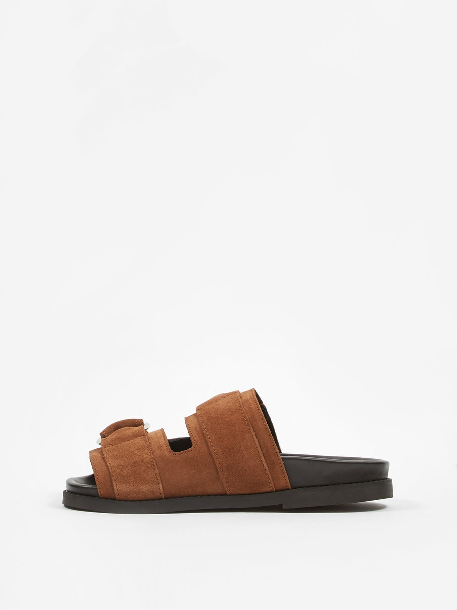 Ganni Ganni Leather Flat Sandal - Tapioca - Other