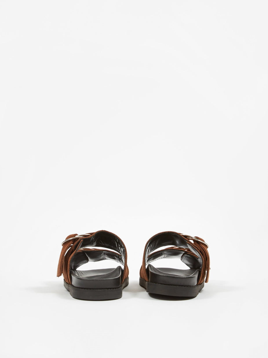 Ganni Ganni Leather Flat Sandal - Tapioca - Other