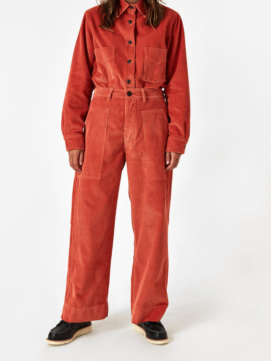 Girls Of Dust Girls Of Dust Sailor Corduroy Fatigue Trouser - Tangerine - Orange