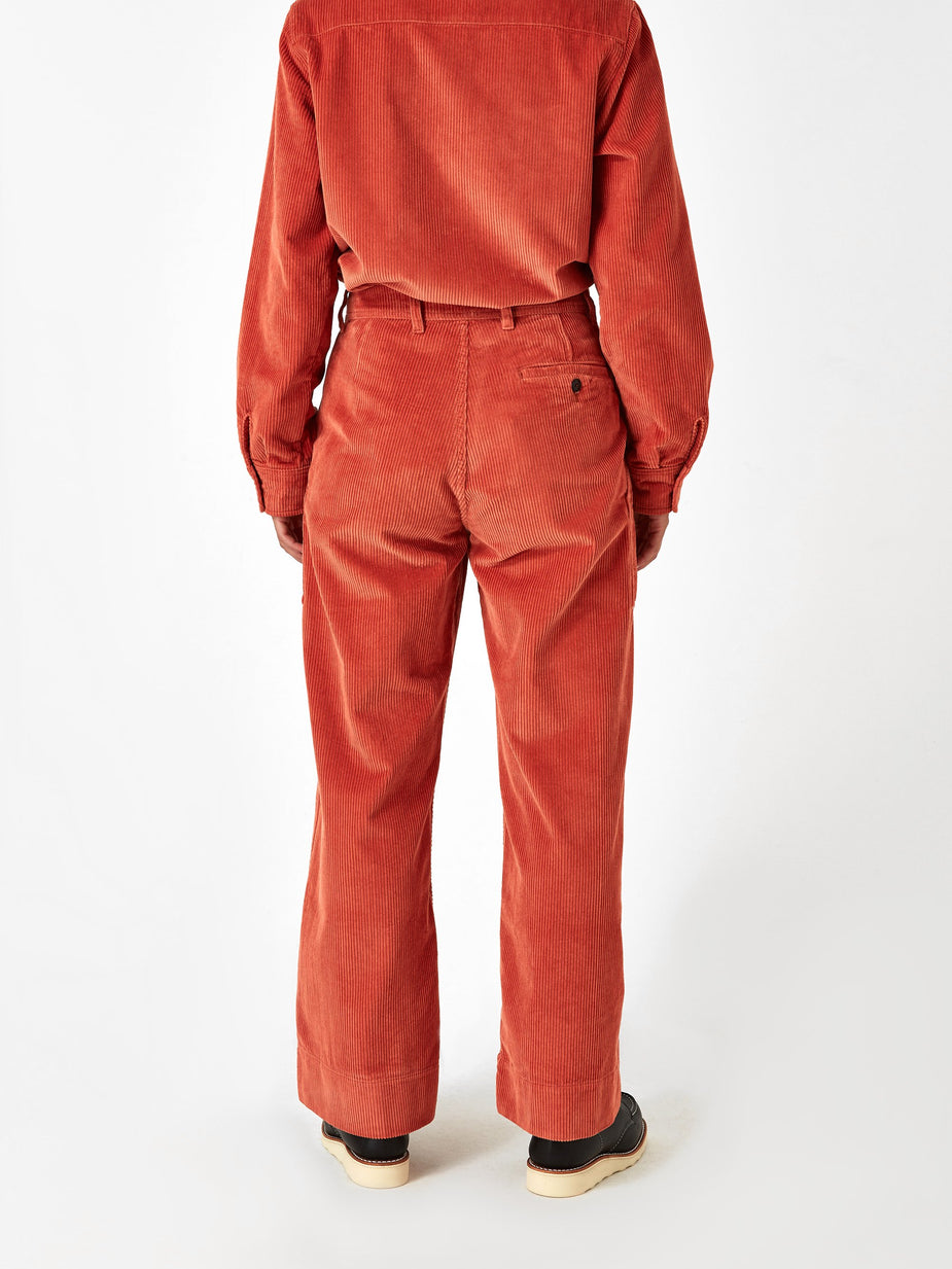 Girls Of Dust Girls Of Dust Sailor Corduroy Fatigue Trouser - Tangerine - Orange