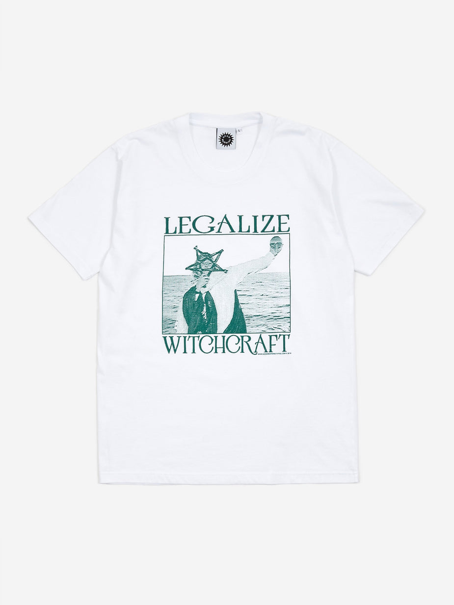 Good Morning Tapes Good Morning Legalize Witchcraft Shortsleeve T-Shirt - White - White