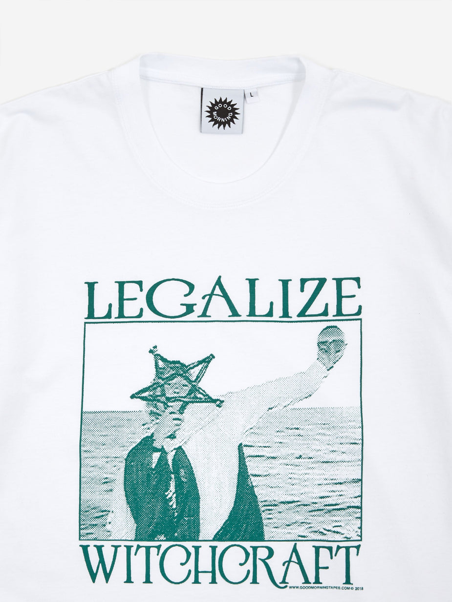 Good Morning Tapes Good Morning Legalize Witchcraft Shortsleeve T-Shirt - White - White