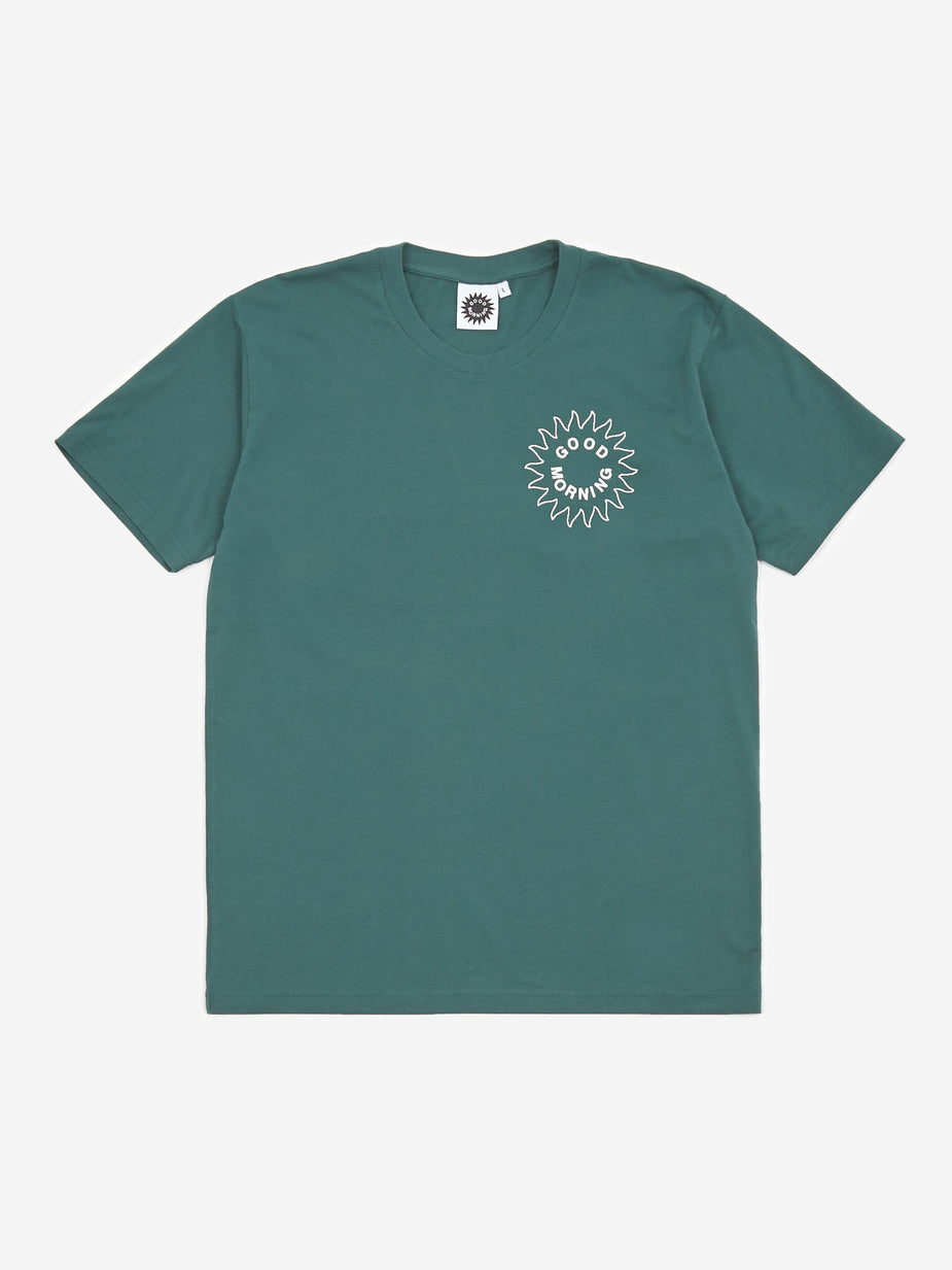 Good Morning Tapes Good Morning Sun Logo Shortsleeve T-Shirt - Amazon Green - Green
