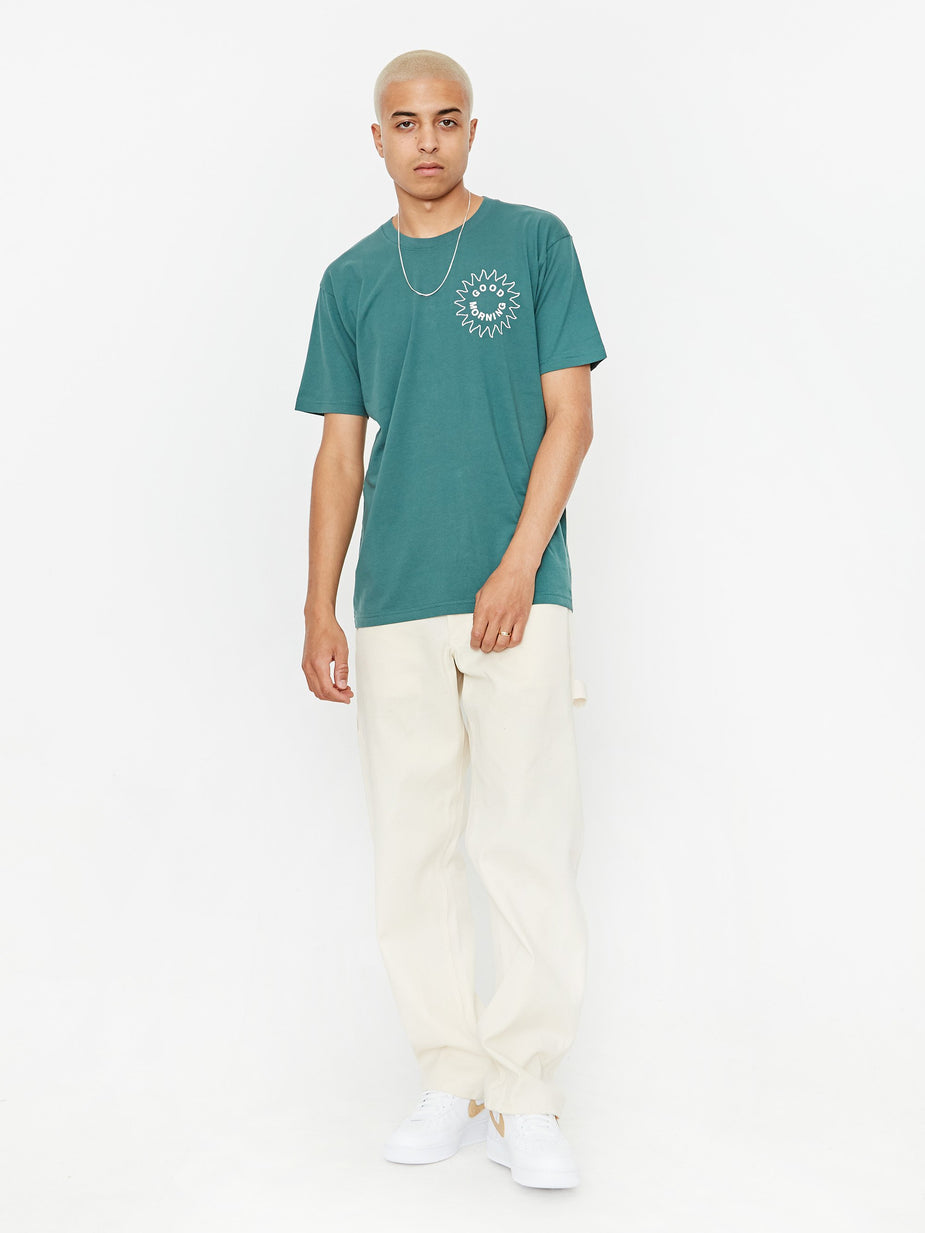 Good Morning Tapes Good Morning Sun Logo Shortsleeve T-Shirt - Amazon Green - Green