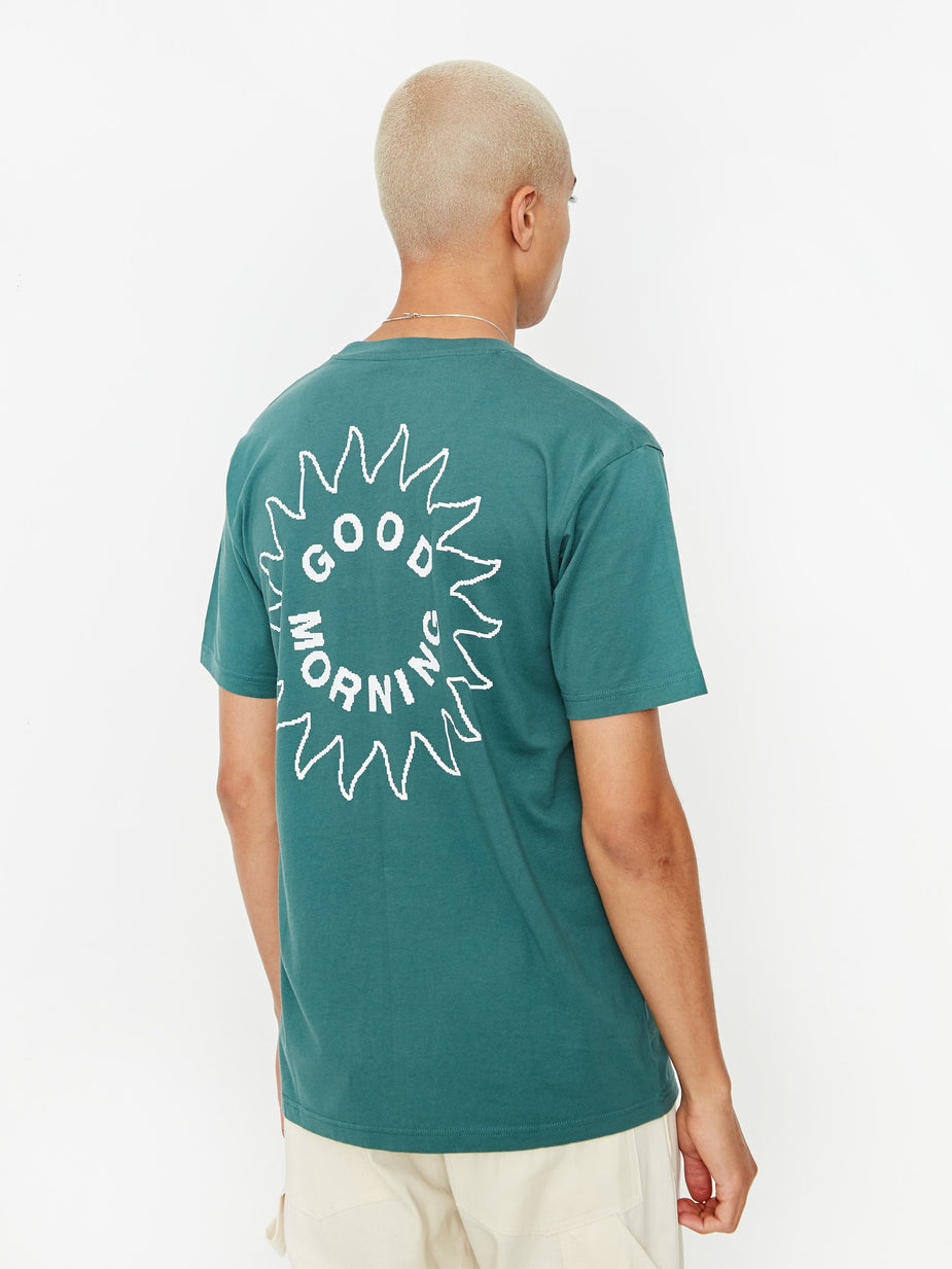 Good Morning Tapes Good Morning Sun Logo Shortsleeve T-Shirt - Amazon Green - Green