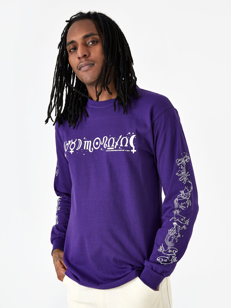 Good Morning Tapes Good Morning Tapes Astrology Longsleeve T-Shirt - Purple - Purple