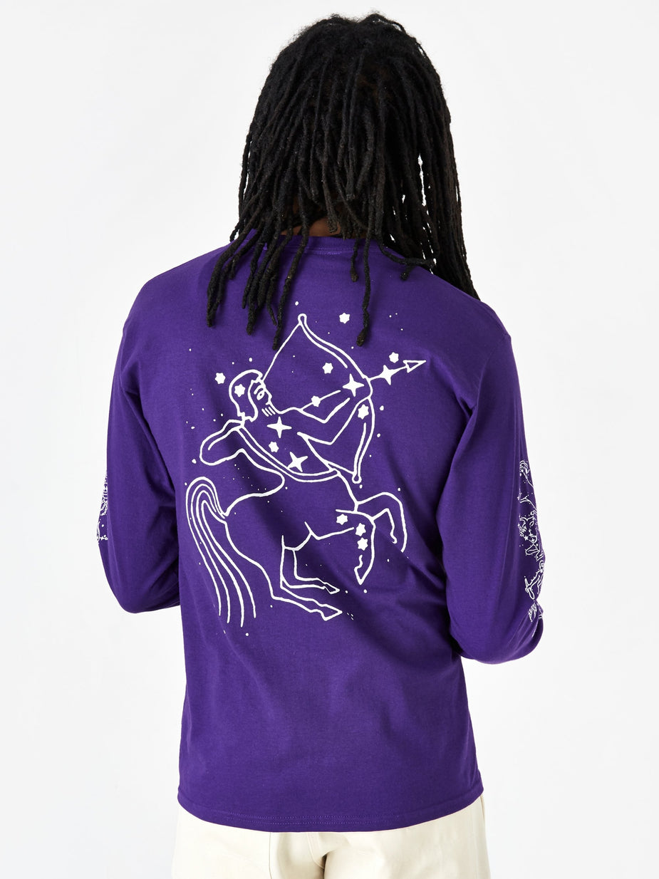 Good Morning Tapes Good Morning Tapes Astrology Longsleeve T-Shirt - Purple - Purple