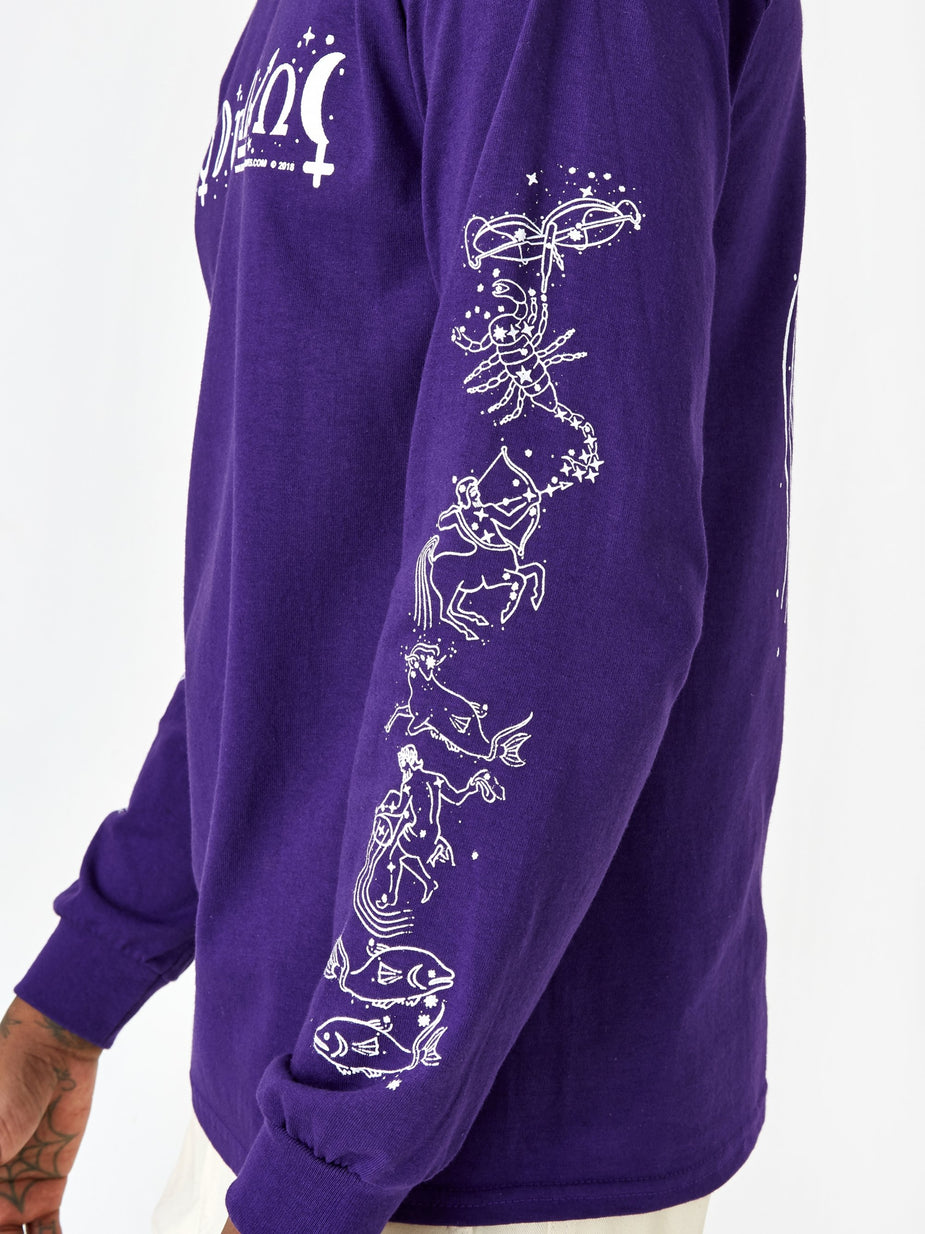 Good Morning Tapes Good Morning Tapes Astrology Longsleeve T-Shirt - Purple - Purple