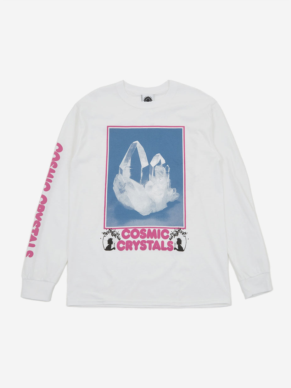 Good Morning Tapes Good Morning Tapes Cosmic Crystals Longsleeve T-Shirt - White - White