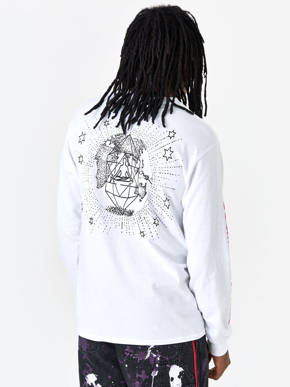 Good Morning Tapes Good Morning Tapes Cosmic Crystals Longsleeve T-Shirt - White - White