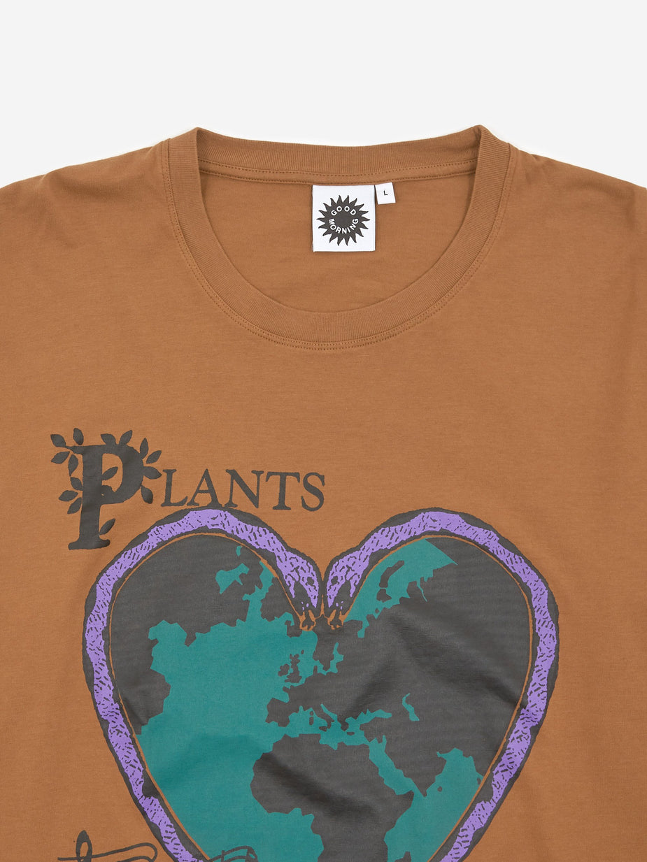 Good Morning Tapes Good Morning Tapes Plants Heal Longsleeve T-Shirt - Clay - Brown