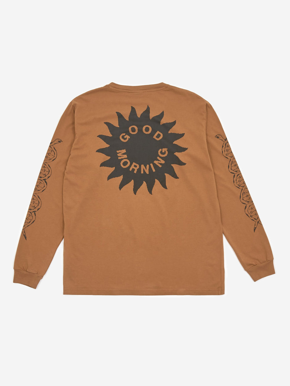 Good Morning Tapes Good Morning Tapes Plants Heal Longsleeve T-Shirt - Clay - Brown