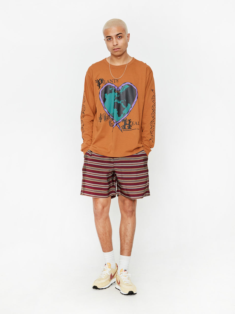Good Morning Tapes Good Morning Tapes Plants Heal Longsleeve T-Shirt - Clay - Brown