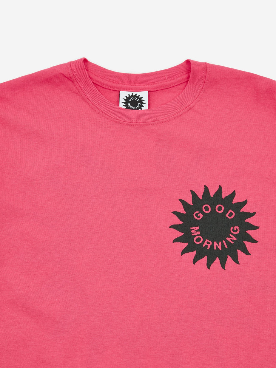 Good Morning Tapes Good Morning Tapes Sun Logo Shortsleeve T-Shirt - Hot Pink - Pink