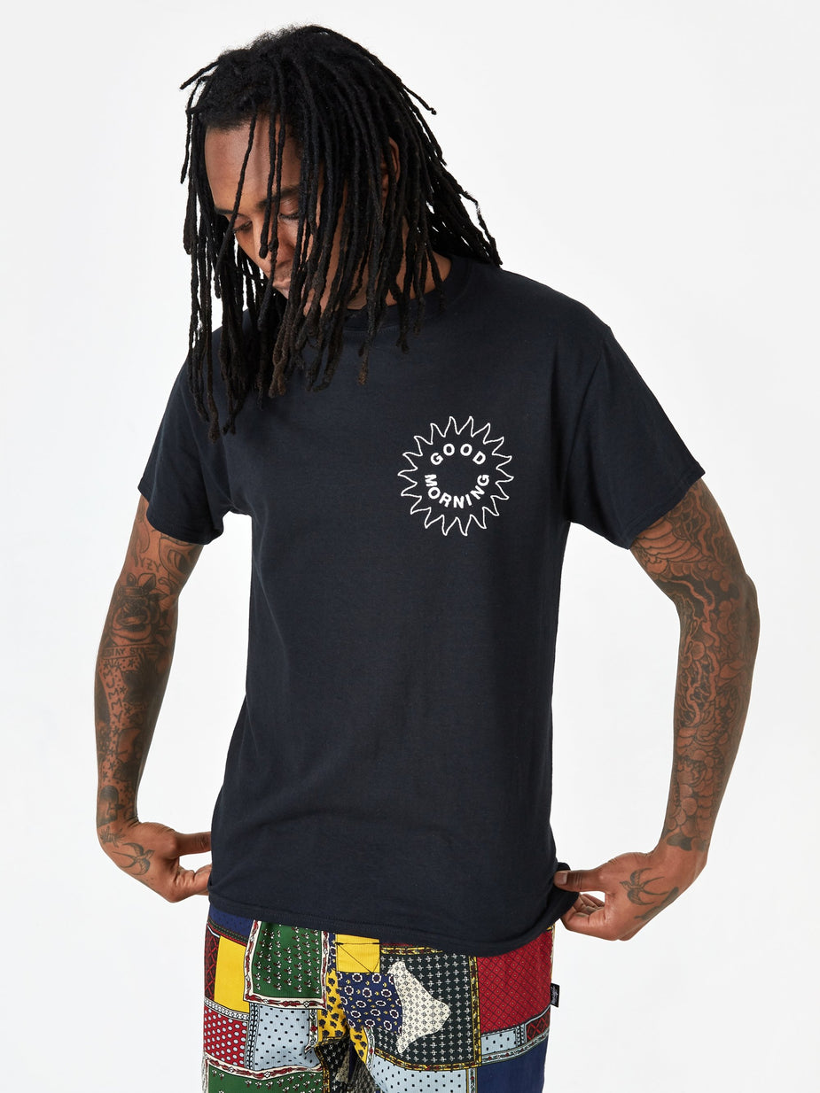 Good Morning Tapes Good Morning Tapes Sun Logo Shortsleeve T-Shirt - Black - Black