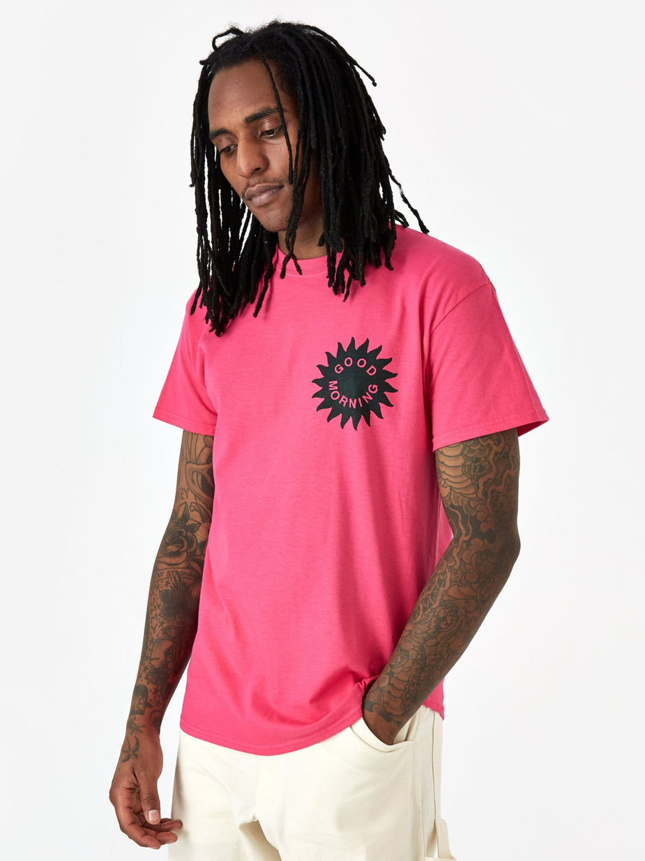Good Morning Tapes Good Morning Tapes Sun Logo Shortsleeve T-Shirt - Hot Pink - Pink