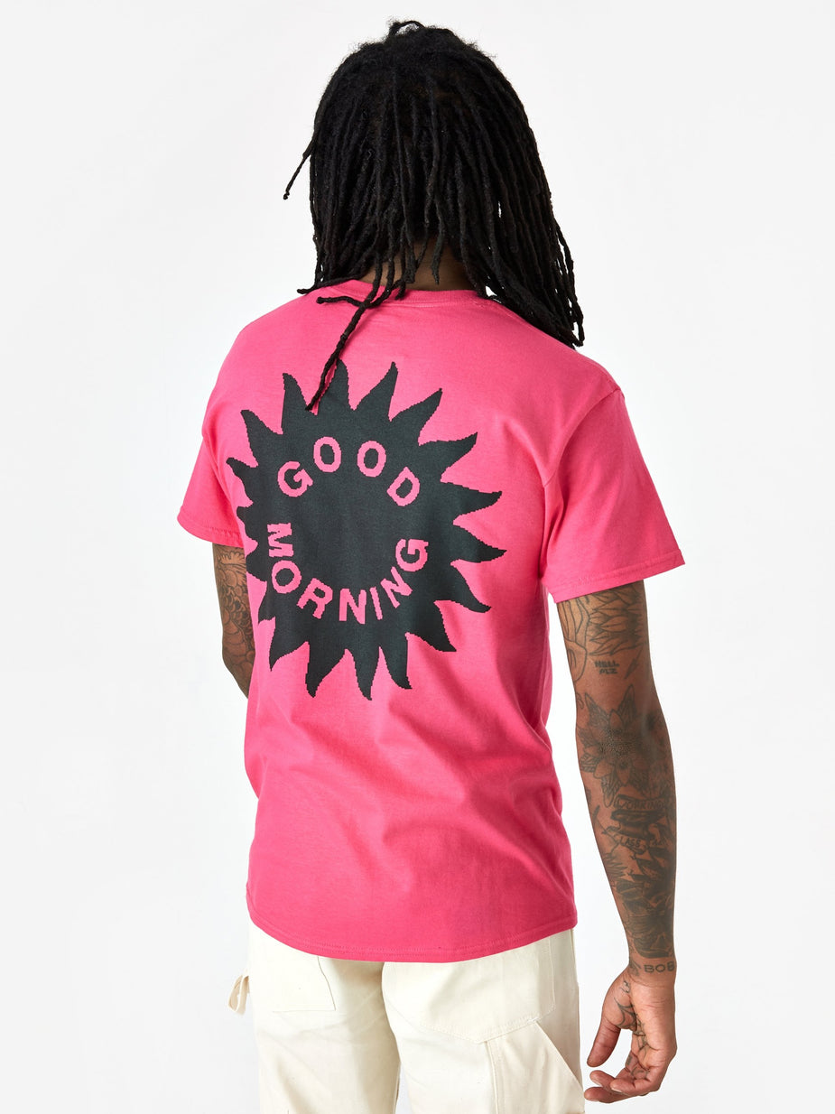 Good Morning Tapes Good Morning Tapes Sun Logo Shortsleeve T-Shirt - Hot Pink - Pink