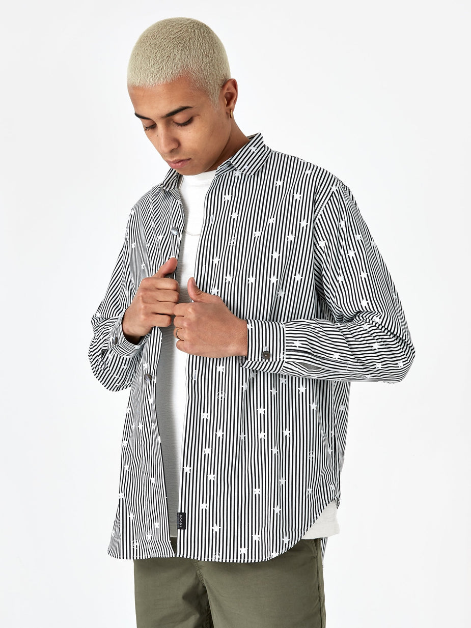 Wemblex Goodhood x Wemblex Button Down Shirt - Black Stripe - Black