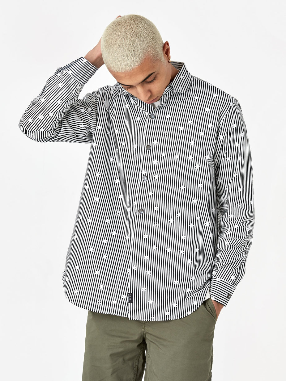 Wemblex Goodhood x Wemblex Button Down Shirt - Black Stripe - Black
