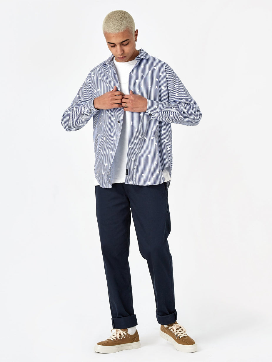 Wemblex Goodhood x Wemblex Button Down Shirt - Blue Stripe - Blue