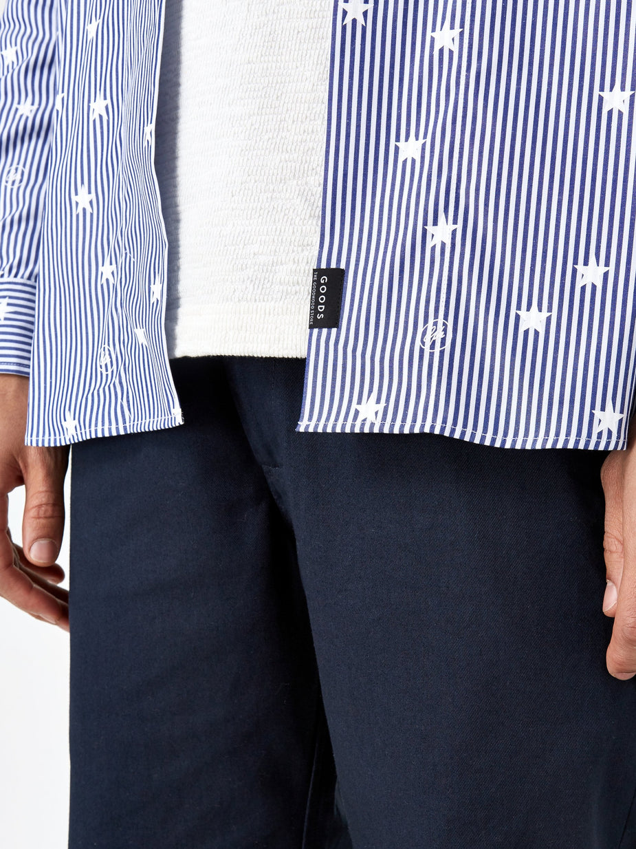 Wemblex Goodhood x Wemblex Button Down Shirt - Blue Stripe - Blue