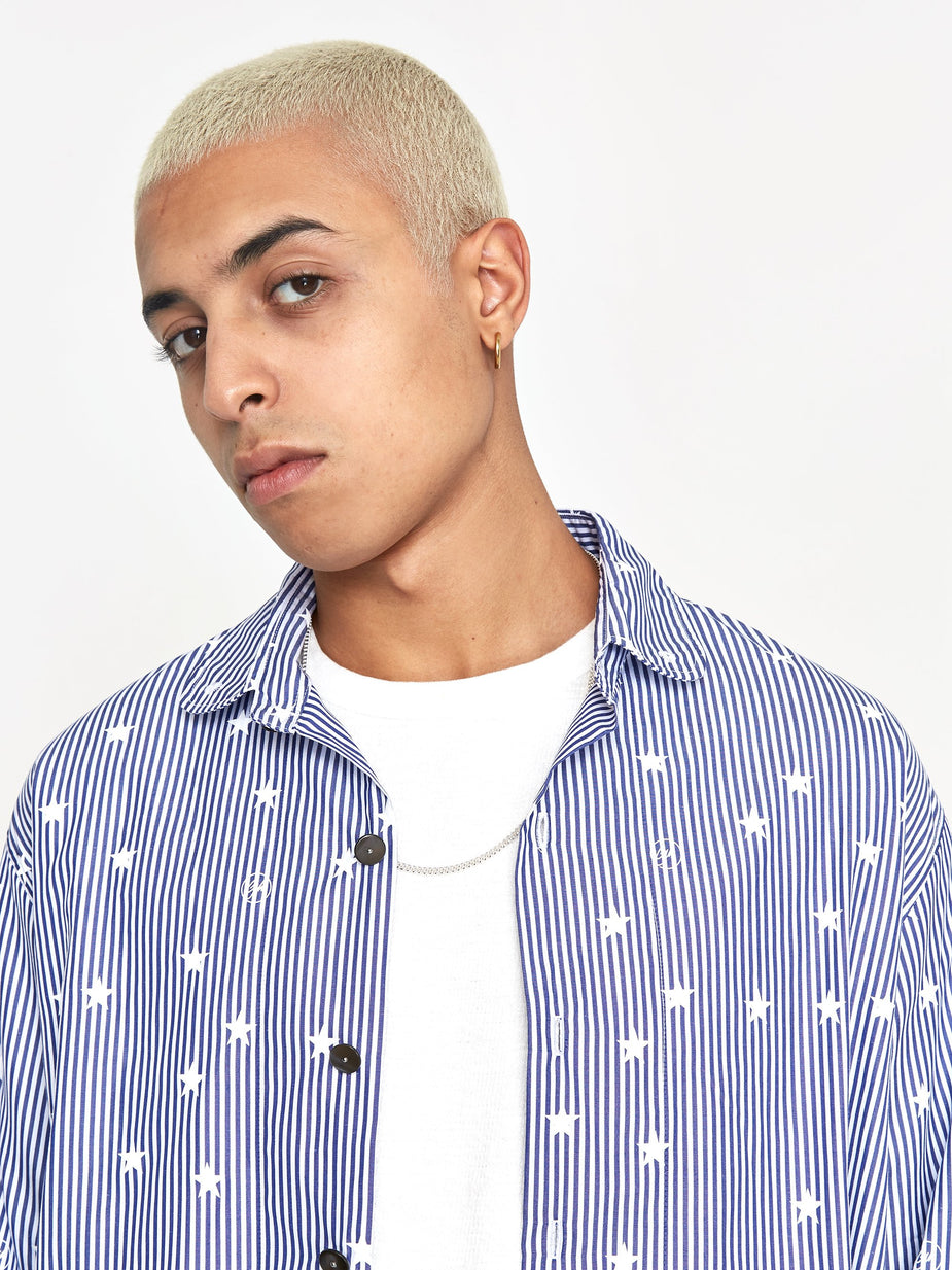 Wemblex Goodhood x Wemblex Button Down Shirt - Blue Stripe - Blue